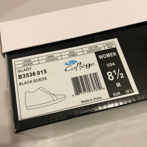 NIB Aqua College Glady Black Suede Waterproof Flatform Wedge Sneaker Size 8.5 - Picture 11 of 12